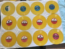 Vintage 45s Bulk Lot Of 12 Yellow Records 1950s Lot 1