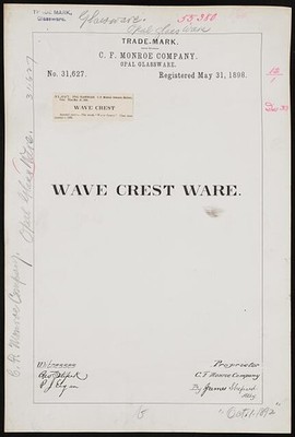 Photo:C. F. Monroe Company for Wave Crest brand Opal Glassware