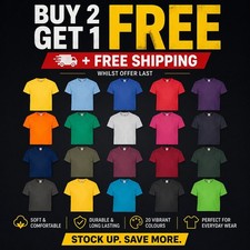 Kids Original T-Shirt Classic Fit Plain Boys Girls Crew Neck Fruit of the Loom