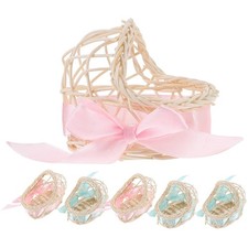  6 Pcs Panier De Rangement Ménager Corbeille Mariage Fleurs Tressé