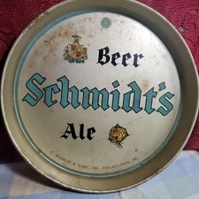 Vtg Schmidt’s Beer Tin Tray Philadelphia PA 1930-1940 Bar Memorabilia