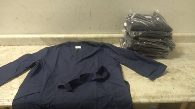 #ad Landau 5298T91 10 Pk Size M Blue Cotton Polyester Blend Shop and Lab Smock $69.99