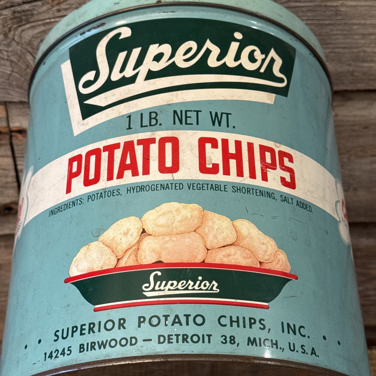Vintage Superior Potato Chips Tin 1 Lb Tin | eBay