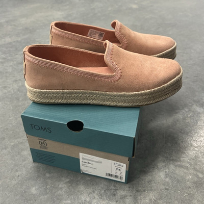 TOMS Carolina Pink Suede Slip-On Comfort Shoes Womens 7.5 EU 38 Flat