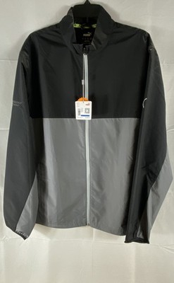 Puma Men's First Mile Wind Jacket Black Gray Colorblock Full Zip Hooded NWT XL