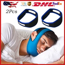 2PCS Stop Snoring Belt Sleep Apnea Support Solution Anti Snore Chin Strap