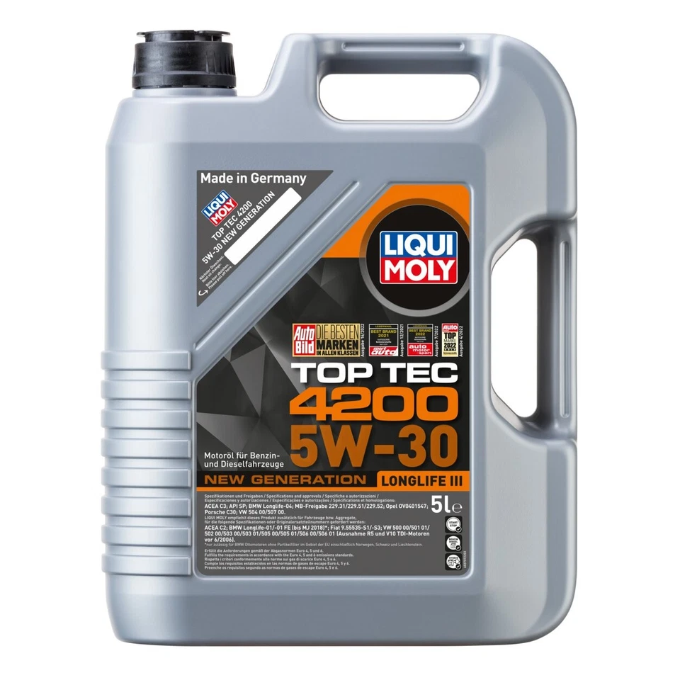 5L LIQUI MOLY Top Tec 4200 Longlife 3 5W-30 5W30 Motor VW 504.00 507.00