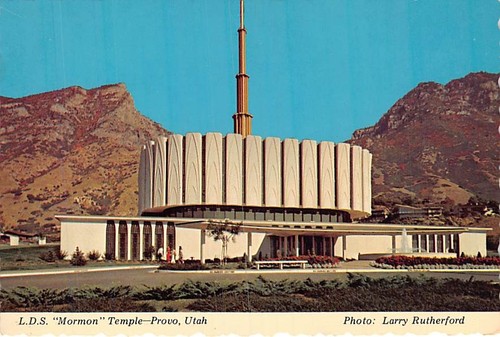 Postkarte UT: LDS Tempel, Provo, Utah, 4x6, unbespielt, 60er Jahre - Bild 1 von 2