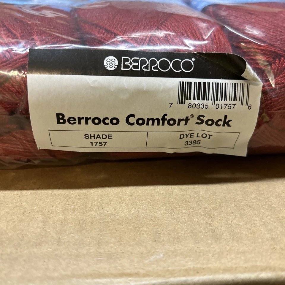 Calcetín Berroco Comfort 10pk peso del calcetín 50% nailon / 50% rojo acrílico (1757) Foto 3 de 4