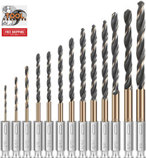 13 Pcs Hex Shank Drill Bit Set, Professional Drill Bits for Wood, Steel, Metal
