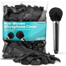 Disposable Microphone Covers Bulk 100PCS Non-Woven Black Windscreen Protector