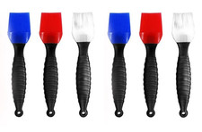 Lot 6 BBQ Brush 2ea R,W B Basting Pastry 8" Silicone Butter Grill Grilling Sauce