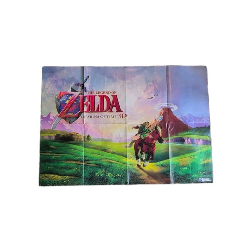 Legend of Zelda Ocarina of Time 3D poster Games Master Double Sided Rare - Picture 2 of 2