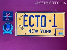Sigourney Weaver Dan Aykroyd signed New York Ecto-1 license plate Ghostbusters