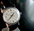 VINTAGE TIMEX 1950s ELEGANT DIAL MECHANICAL WIND UP MEN'S SILVER BLK DRESS WATCH
