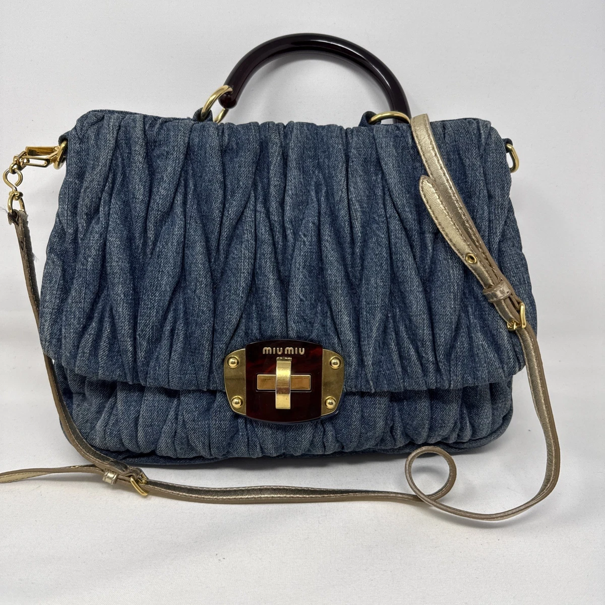 Miu Miu Shoulder Bag Denim Exterior Bags & Handbags for Women for