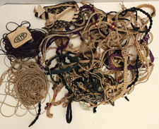 VINTAGE LOT OF HEMP BRACELETS, ANKLETS, NECKLACES; DARK & LIGHT; 1980'S NEW! #3