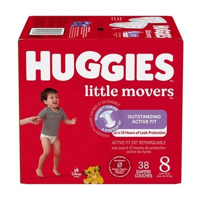 4 boxes Huggies Little Movers - Size 8 - 38ct- $149.99 for all four - SHIPS FREE
