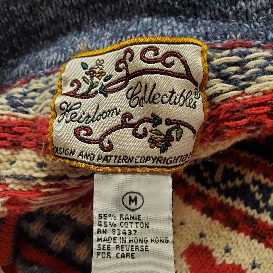 Suéter Vintage HEIRLOOM COLLECTIBLES Cremallera Cottagecore 2009 Corazones Talla M Foto 3 de 4