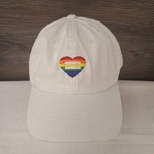 Pride Rainbow Heart Ball Cap/Hat, One Size Fits All, Adjustable Strap