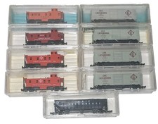 Vintage Atlas N Scale Lot Of 9 Railcar- 90 Ton Hopper - Caboose  More NEW