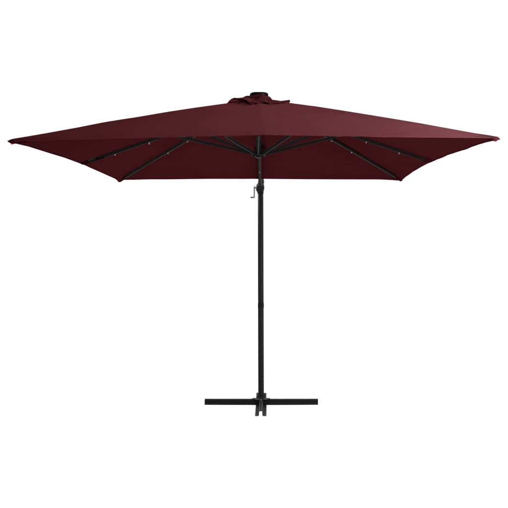 Ombrellone a Sbalzo con LED 250x250 cm Bordeaux 2404732