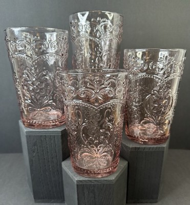 Set of Four, Pioneer Woman,  Amelia, Rose Glass Tumbler