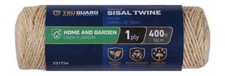 Tru-guard 642091 Natural Fiber Twisted Sisal Twine, 1-ply X 400'