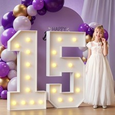 Marquee Numbers Large 15th-Birthday Decorations: 4ft Light Up Numbers 15
