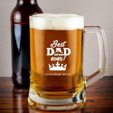 Personalised Beer Glass Engraved Pint Glass Gift Boxed for Dad Father's Day Gift