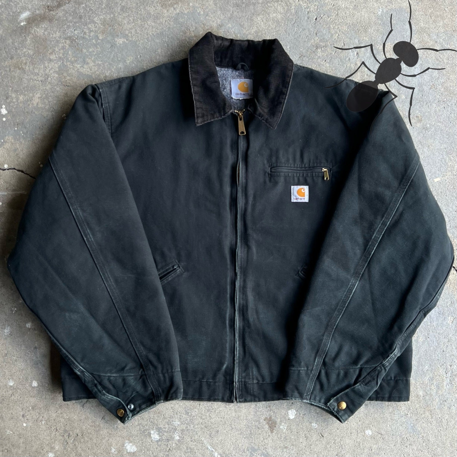 Vintage Y2K Black Carhartt Detroit Workwear Jacket Retro Style