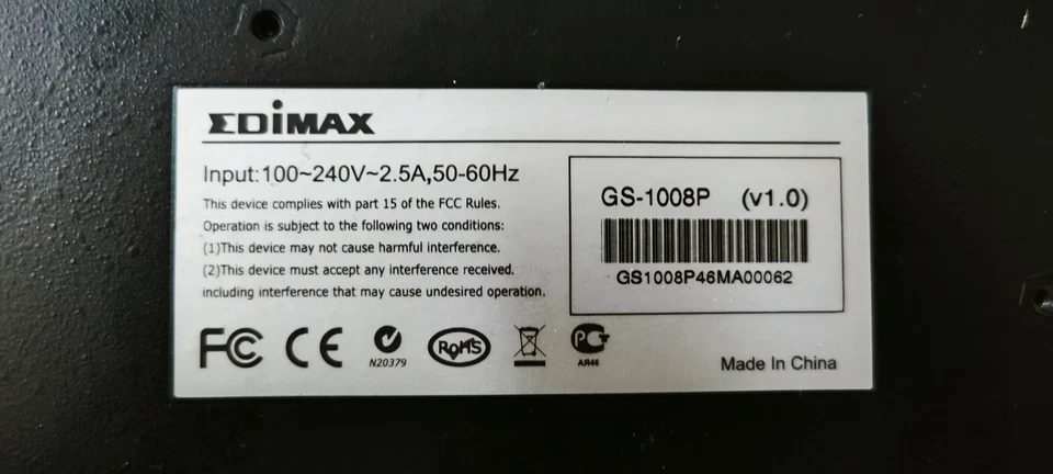 EDIMAX GS-1008P POE+ 130W Netzwerk Switch  8 Port 1 GBits   19" Rack Mount - Bild 3 von 3