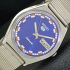 JAPAN VINTAGE SEIKO 5 AUTOMATIC MENS BLUE COLOR DIAL WATCH a701618-1