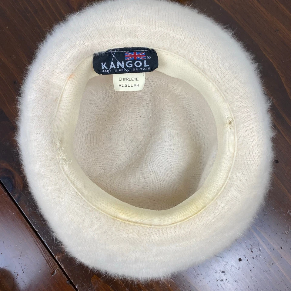 Vintage 80s Kangol Angora Ivory Fuzzy Charlene Furgora Hat - Image 4 of 4
