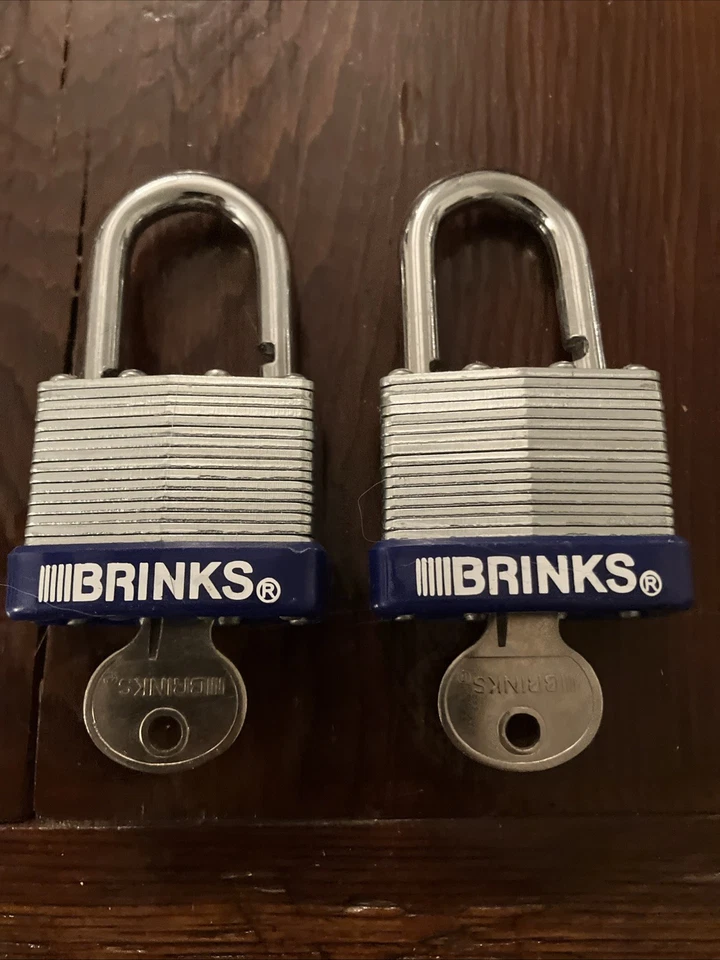 Brinks Steel Shackle Boron Padlock Laminated Lock Pry Cut Resistant Lot Of 2 - Image 3 of 4