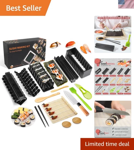 Beginner-Friendly Sushi Maker Set - 21 Pieces in Durable Food-Grade Plastic