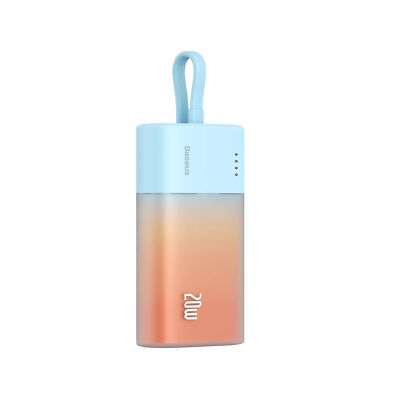 Powerbank mit integriertem iPhone-Kabel 5200mAh 20W + USB-C - USB-C Kabel 30cm 