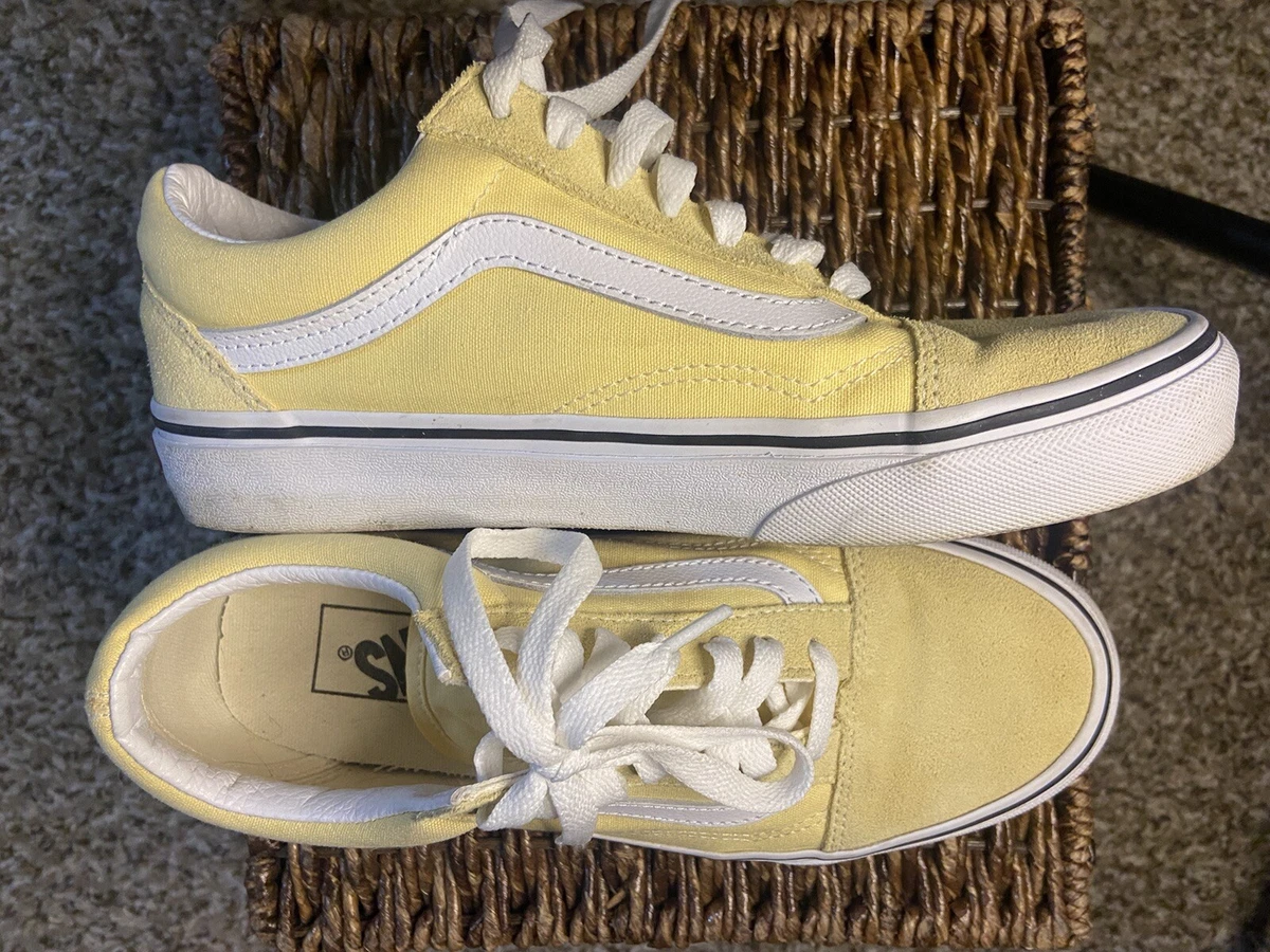 Vans Womens Old Skool Sneakers Shoes Yellow Suede Lace Up Size 6.5