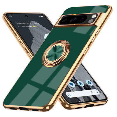 For Google Pixel 10 9 Pro XL 8 7A Electroplated Plating Case Ring Holder Stand