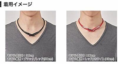 Phiten Necklace RAKUWA Neck EXTREME Cross Red/White 50cm for