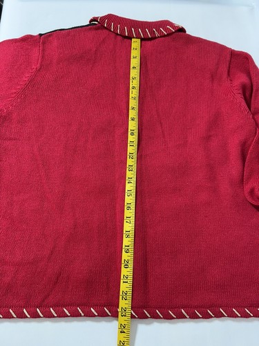 Tiara International Weihnachten Urlaub Pullover mit durchgehendem Reißverschluss Damen M Perlen Pailletten - Bild 12 von 12
