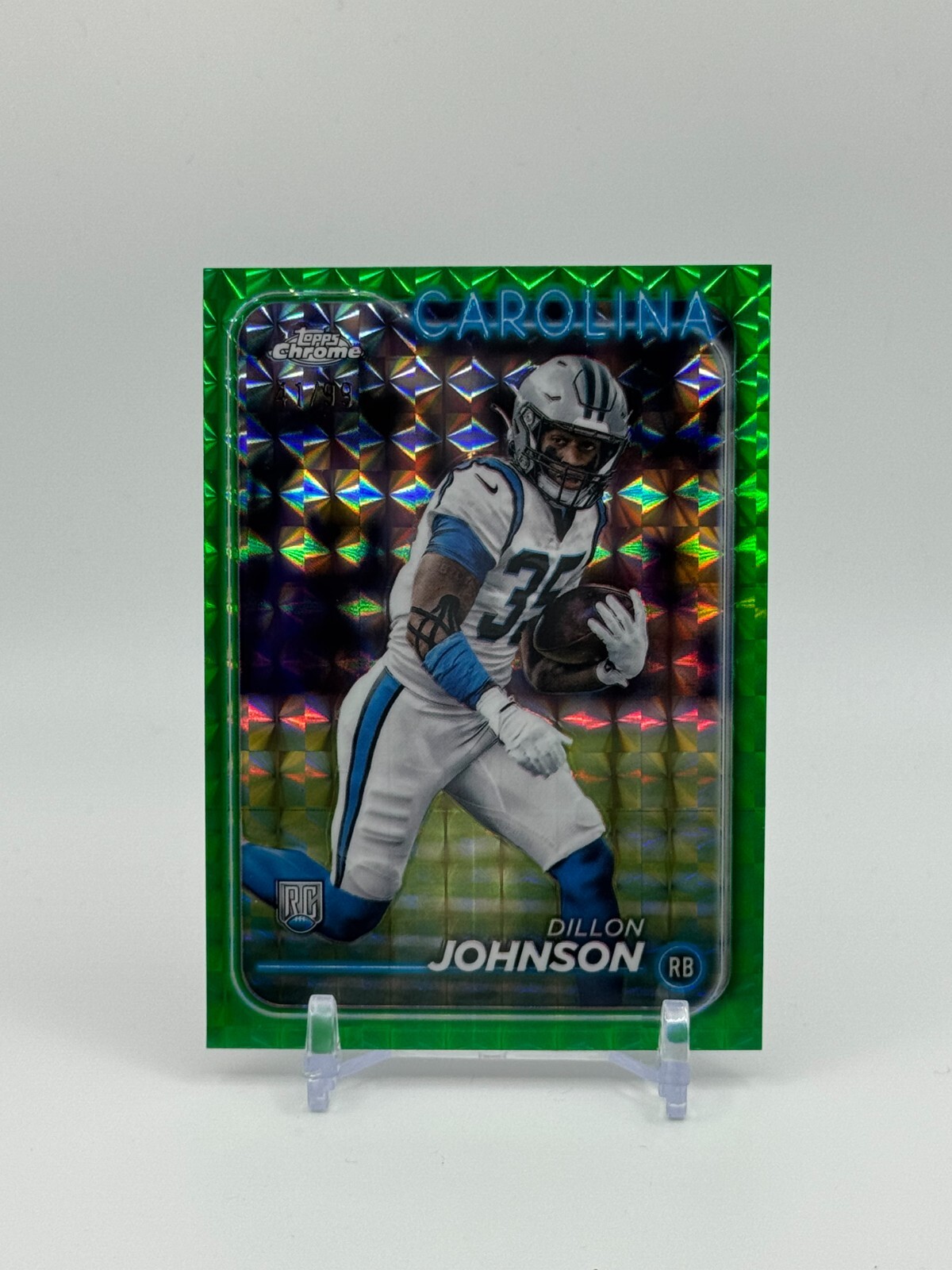 2024 Topps Chrome #274 Dillon Johnson Green Geometric Refractor /99 RC