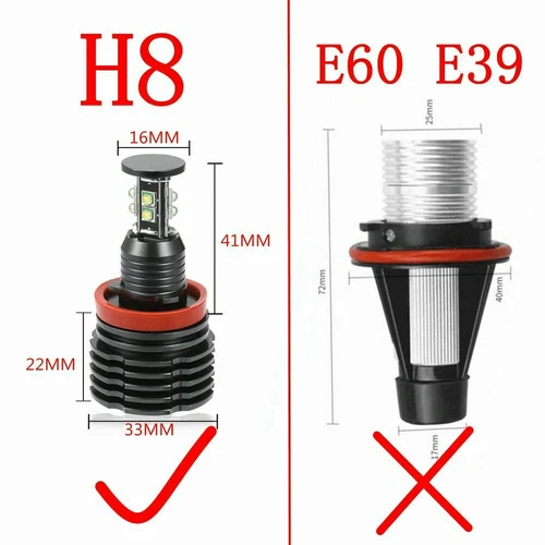 2× H8 120W Angel Eyes Ringe Standlicht Für BMW E60/61/71/70/82 LCI E90/91/93 - Bild 8 von 23