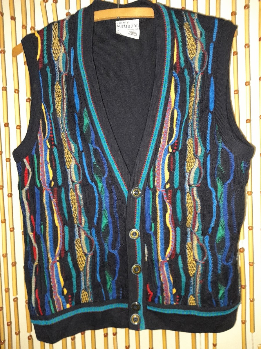 Vtg Art 80s 90s Purely Australian CO. WOOL coogi Style Sweater