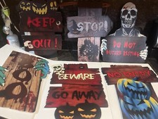 Halloween Yard Signs with Stakes - Pack of 6, All Scary Signs, 15" Tall