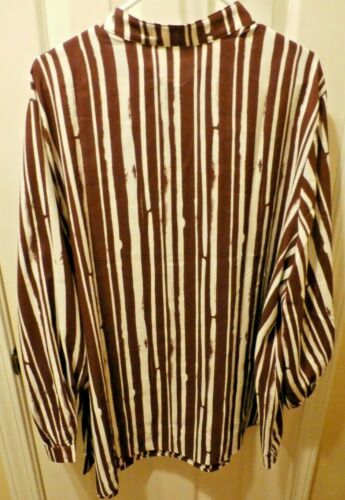 MARTHA STEWART STRIPE TOP SIZE 1X (2X) CK MEASURE RAISEN COLOR - Picture 4 of 7
