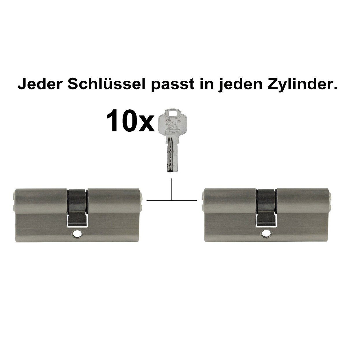 2x Profilzylinder 80mm (40/40) – Gleichschließend Mit 10 Schlüsseln, Für Haustüren