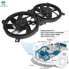 Radiator Cooling Fan W/Control Module 2013-18 For Nissan Pathfinder Infiniti 13