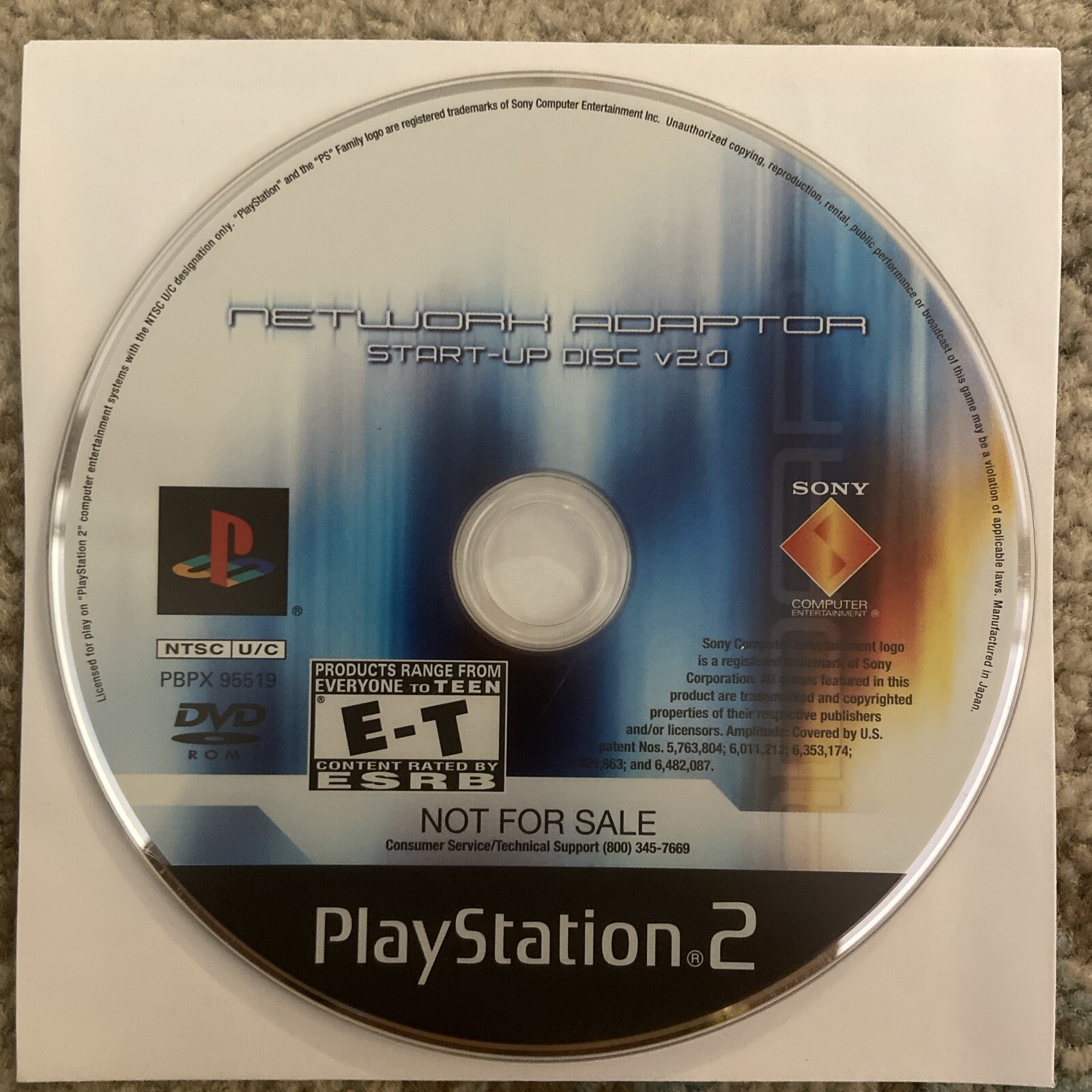 🔥 Network Adaptor StartUp Disk V2.0 (PlayStation 2 PS2) VG Disc Only