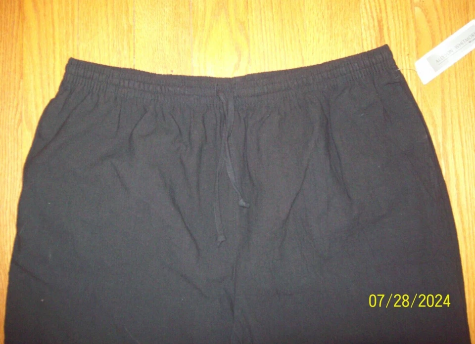 ALLYSON WHITMORE CAPRI Talla 2X NEGRO 100% Algodón Cintura Elástica PULL-ON SELVA NUEVO CON ETIQUETAS Foto 3 de 4